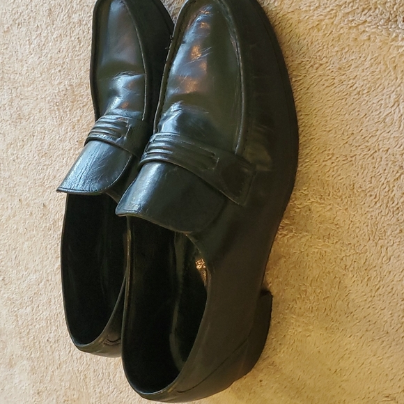 Florsheim Black Leather Slip On Loafer Shoes Men's 10 1/2 3E - Picture 2 of 5